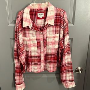American Eagle Cropped Flannel Top